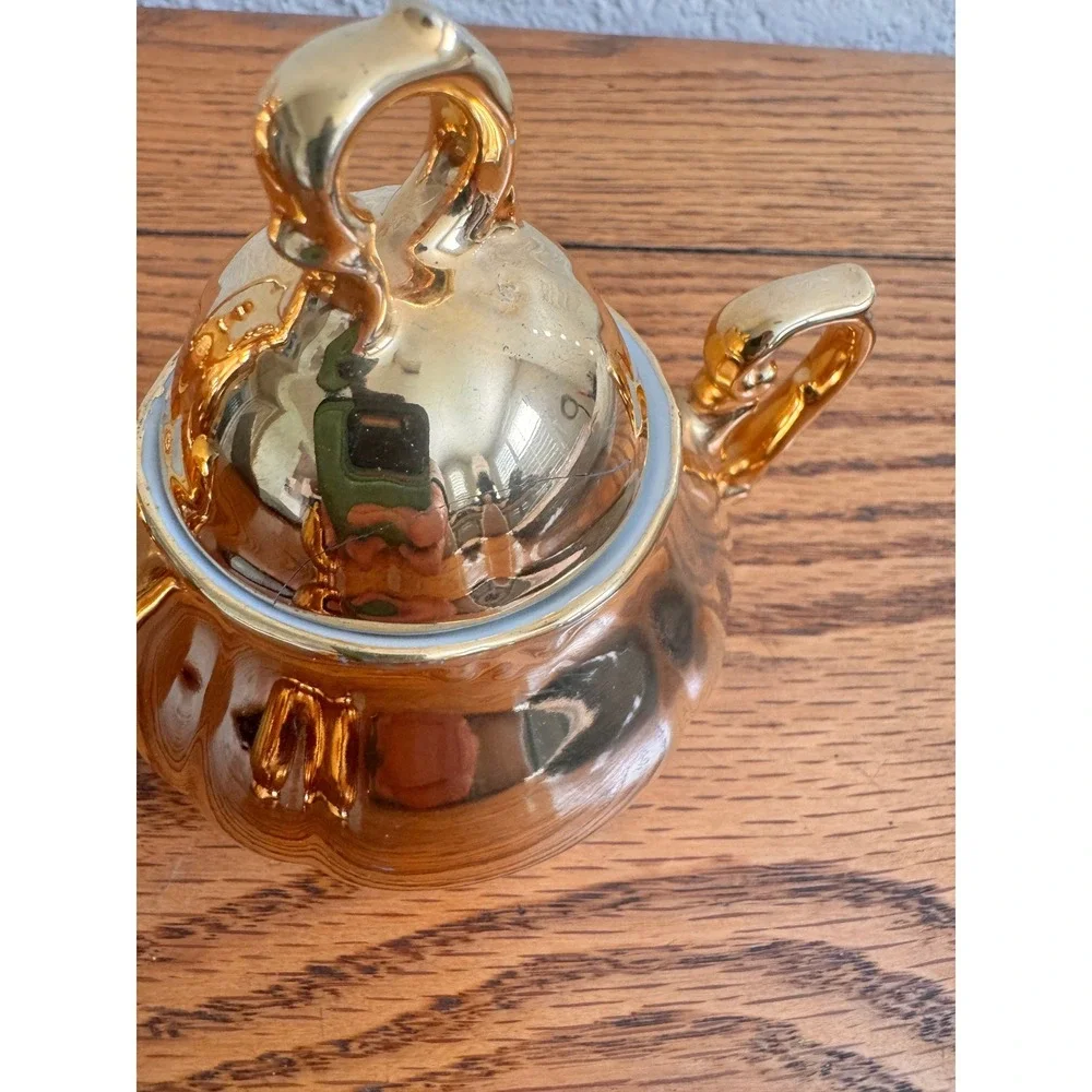 Bavaria Schlottenhof Coffee‎ Tea Pot Creamer Sugar Set Gold Gilt Porcelain